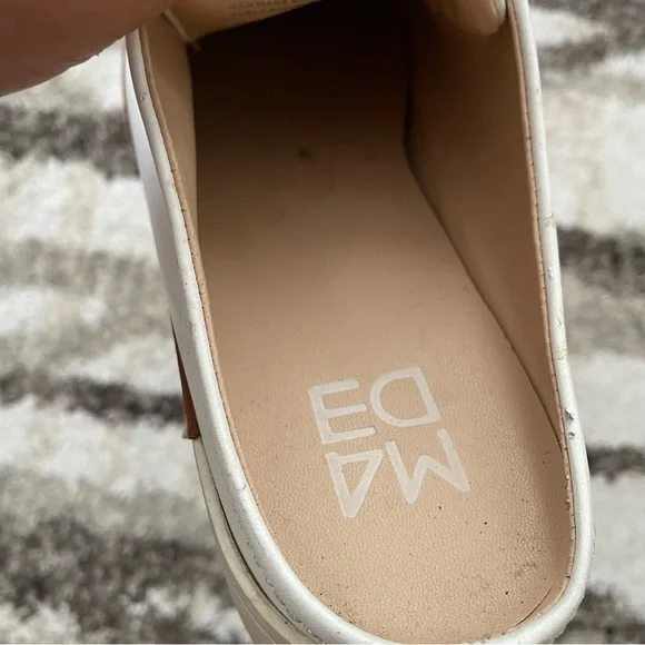 M4DE White Slip Ons